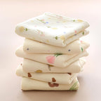 MUKIN Baby Muslin Washcloths and Burp Cloths, Floral Pattern Cotton Face Towels, Burping Cloths for Newborn,6-Pack,10x20 inches