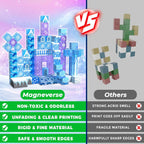 Magnetic Blocks - 100Pcs 0.8in Magnetic Building Block for Kids Ages 4-8, Transparent Magnet Block for Blue Princess Castle Build, Magnet Cubes Tiles Princess Toy for Girl 3 4 5 6 7 8-12 Birthday Gift
