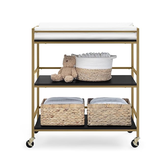 Delta Children Jade Changing Table/Cart, Ebony Melamine/Bronze