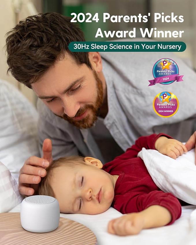 Babelio White Noise Sound Machine for Adults Kids Baby, Mini, 15 Non-looping Sounds, Timer, Memory Function, Easy to Pocket and Travel White