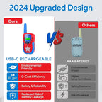 Vvinca Walkie Talkies for Kids Rechargeable, Spider Toys for Ages 3 4 5 6 7 8 9 10 Boys Girls Christmas Birthday Gifts for 3-12 Year Old, 2 Way Radio 22 CH VOX Long Range Walkie Talkie with Flashlight