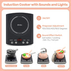 CUTE STONE Play Kitchen Accessories Set, Kids Cooking Toys Set with Play Pots and Pans, Electronic Induction Cooktop with Sound and Light, Cookware Utensils Kids Kitchen Set Kitchen Toys for Kids