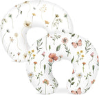 Nursing Pillow Covers 2 Pack, Breastfeeding Pillow Slipcovers Soft and Stretchy, Nursing Covers for Baby Girls Boys Newborn