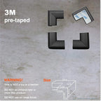 Roving Cove HeftyFit Corner Protector for Baby (16 Large Corners), Heavy-Duty Soft Rubber Foam Furniture Corner Bumper Guards, 3M Adhesive Pre-Taped, Onyx Black