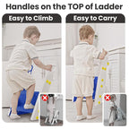 Primlect Space-Saving Potty Training Seat with Ladder, Adjustable Step and Toilet Seat Height, Top Handles for Easy Climbing, Easy to Carry, Portable Toddler Toilet Trainer for Small Bathrooms