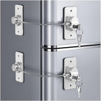 2 Pack Refrigerator Door Lock with Adhesive, No Tools Required, Child Proof Fridge Door Lock for Kids and Pets, Self Adhesive Latch for Freezer, Cabinets, Drawers, Air Oven, Windows (Patent)