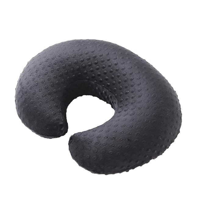 Baby Nursing Pillow and Body Positioner with Premium Slipcover for Breastfeeding for Baby Boys and Girls, Feeding Pillow with Breathable Comfortable Pillowcase (Black)