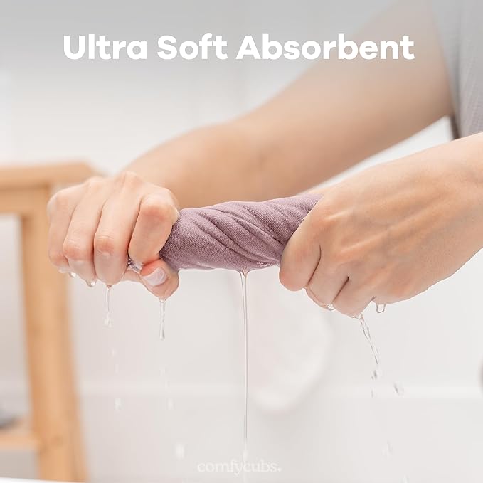 Comfy Cubs Muslin Baby Washcloths 6 Pack - Soft 6-Layer Cotton Wash Cloths for Sensitive Skin - 10"x10" Large, Gentle, Absorbent Infant Essentials for Newborn and Toddlers - Multi Girl