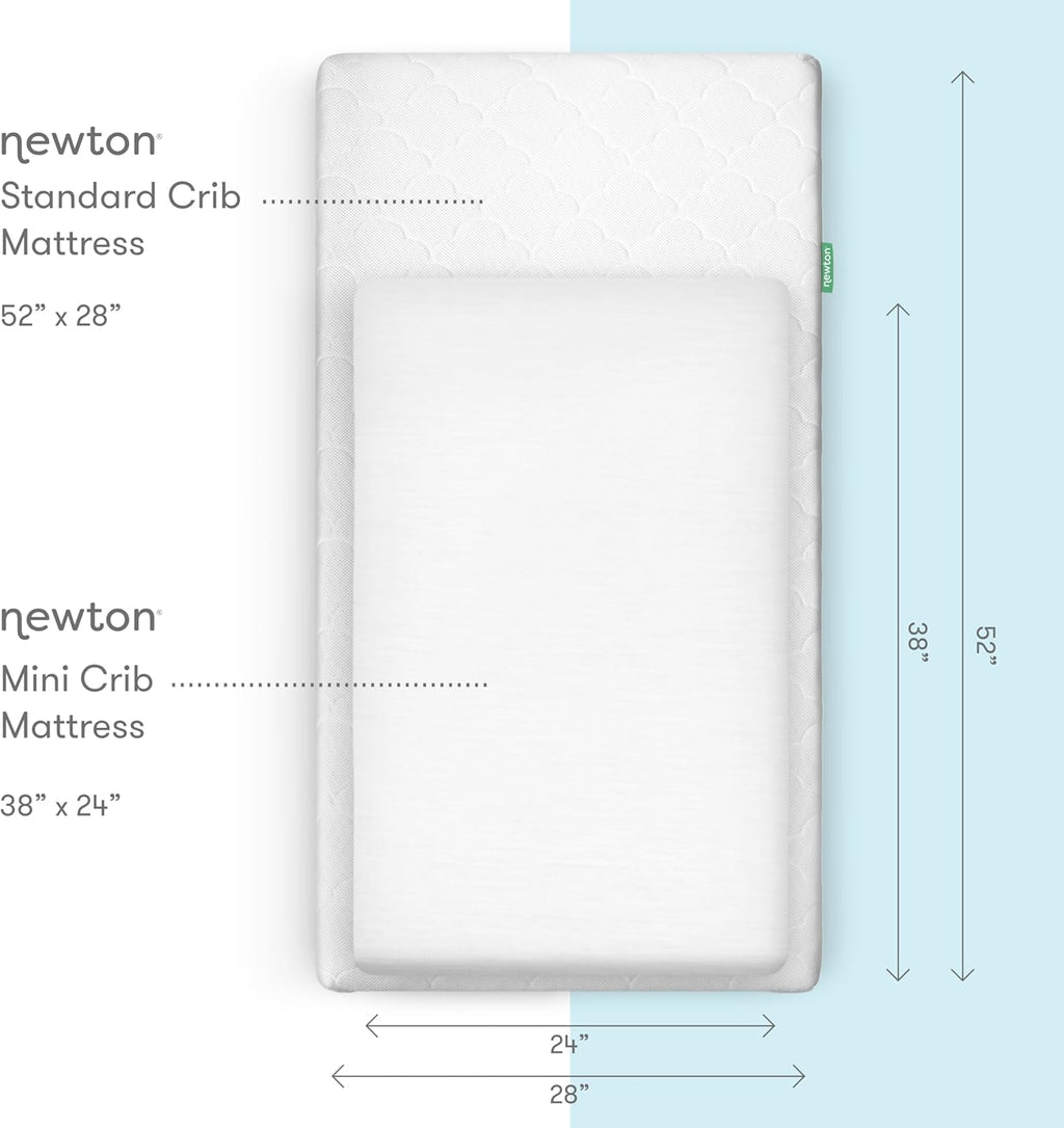 Newton Baby Organic Fitted Mini Crib Sheet (2-Pack) - Ultra-Breathable and Soft, 100% Organic Muslin Cotton, Machine Washable, Fit Any Mini Sized Crib 24" x 38" and up to 8", White