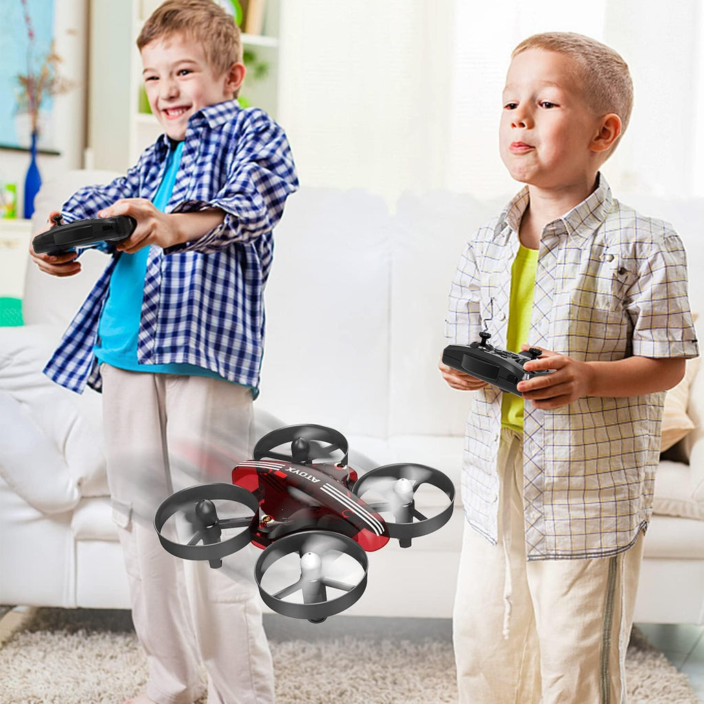 Mini Drone for Kids & Beginners, Indoor Portable Hand Operated/RC Nano Helicopter Quadcopter with Auto Hovering, Headless Mode & Remote Control, Children's Day Gift for Boys and Girls -Red.4-blade design delivers greater stability and increased thrust.