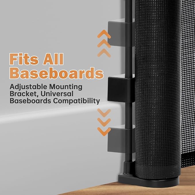 Retractable Baby Gates for Stairs, 78" Extra Wide Retractable Dog Gate with Support Rods for The House, 42" Extra Tall Baby Safety Gates Pet Gate for Doorways, Hallways, Indoor, Outdoor