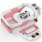 Foldable Baby Bathtub, Lightweight Bathtub for Infants to Toddlers with Soft Cushion & Thermometer, Portable Baby Tub Newborn to Toddler 0-24 Months(Pink)