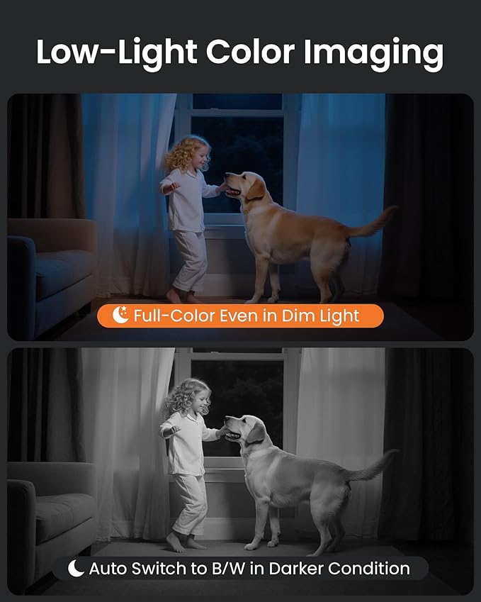 Anlapus C518 4K Pan/Tilt Home Indoor Security Camera, Plug-in WiFi Pet/Baby Monitor with One-Touch Call, AI Human/Pet/Face Tracking, 2.4/5 GHz, Two-Way Talk, Night Vision, 64G Memory Card Storage