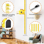 Kids Growth Chart Height Measure Wall Decal Animal Alphabet Stickers Giraffe Design Removable Wall Decorations