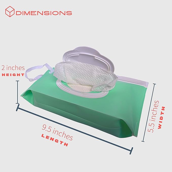 Baby Wipe Case Travel Holder | Keeps Wipes Moist | Set of 3 Wet Wipes Holders Cases | Portable Travel On The Go Refillable Dispenser Container, by purifyou