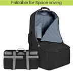 Padded Car Seat Travel Bag for Airplane, Heavy Duty Backpack for Air Travel, Water-Resistant Carrier with Shoulder Strap, Fits Most Car Seats (Black)