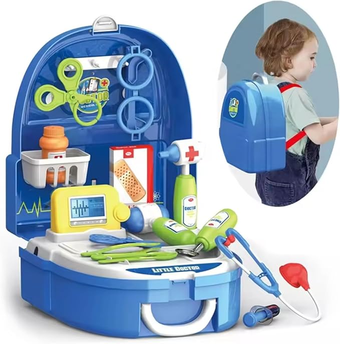 Kids Doctor Pretend Play Medical Kit – Nurse & Doctor Role Play Set with Stethoscope and Accessories, Portable Backpack Storage for Boys & Girls Ages 3+ (Little Nurse/Doctor)