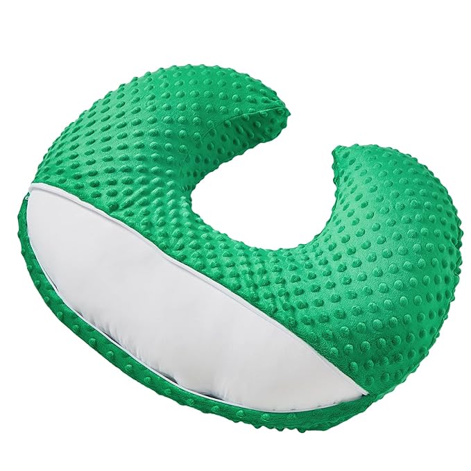 Nursing Pillow and Positioner with Cover for Breastfeeding and Bottle Feeding, Propping Baby, Tummy Time, Baby Sitting Support, Awake-Time Support (Fern Green, 22" x 17.7" x 5.9")