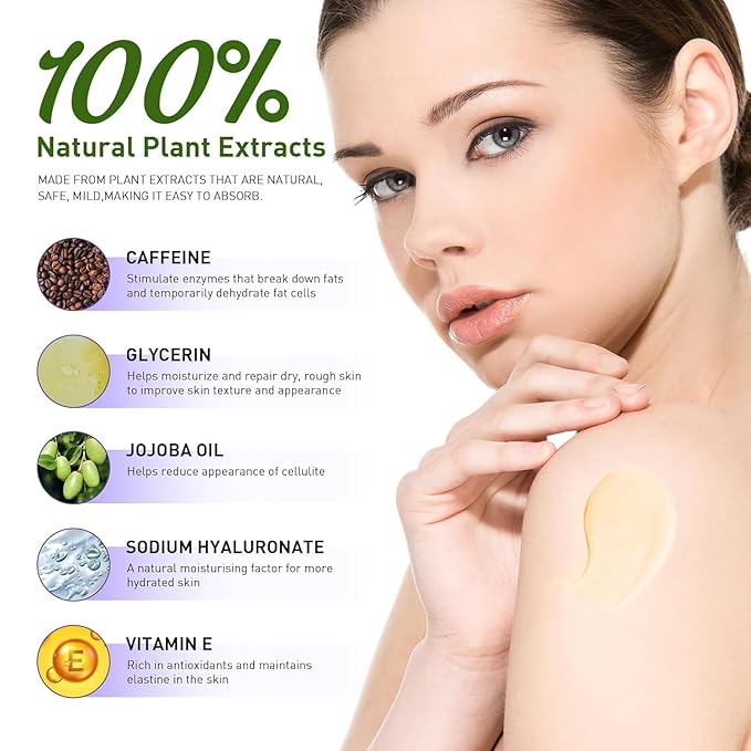 Enaskin Naturals Belly Firming Cream: Hibiscus & Honey Skin Tightening Cellulite Cream - Women Body Lotion for Firmness and Lift of Thighs & Stomach - Tummy Butter Stretch Marks - 120ML