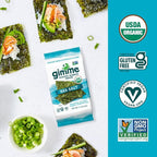 Gimme Seaweed Organic Premium Roasted Seaweed Snacks, Sea Salt, 40 Count, Keto, Vegan, Gluten-Free, Great Source of Omega3s and Iodine, Healthy On-The-Go Snack for Kids and Adults