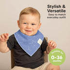 10-Pack Organic Baby Bandana Bibs for Girls - Super Absorbent Triangle Baby Bibs for Drooling and Teething Infant, 100% Cotton Extra Soft for Newborn, Infant 0-36 Months (Cosmo)