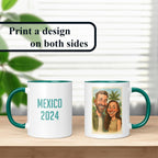 Personalized Coffee Mug, Custom Photo Caricature Gift, Funny Customized Coffee Gift for Men & Women, Custom Mugs with Pictures, Green 11oz Customized Fathers Day Mug