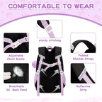 Kids Backpack for Girls School Bags for Middle School Students Book Bag for Elementary Primary Kawaii Ita Backpack, Black and Purple