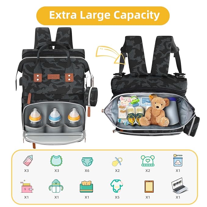 Diaper Bag Backpack, Large Diaper Bag, Multifunctional Diaper Bag