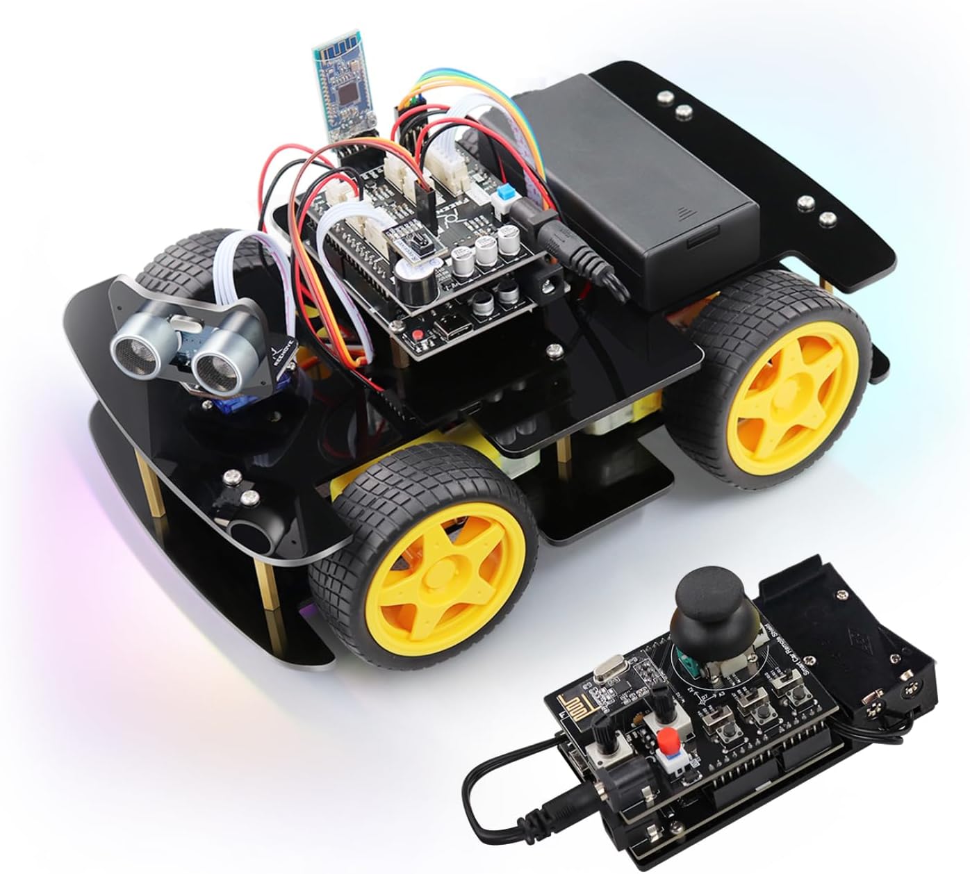 Freenove 4WD Car Kit with Remote (Compatible with Arduino IDE), Line Tracking, Obstacle Avoidance, Wireless Control App, Ultrasonic Sensor Motor Servo