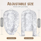 HKAI Baby Lounger – Soft Cotton Infant Floor Seat for Newborn to 24 Months, Portable Baby Essentials for Boys & Girls, Travel-Friendly Baby Lounge Pillow