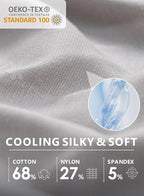 Meiz Pregnancy Pillow, Cooling Silky Pregnancy Pillows for Sleeping, Maternity Body Pillow for Pregnant Woman with Cooling Silk Jersey Cover, Light Grey