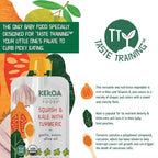 Kekoa Foods Squash & Kale with Turmeric Baby Food Purée | 100% USDA Certified-Organic Vegetarian Squeeze Pouch | Organic, Non-GMO, Gluten-Free, Vegan | Nutritious First Food for Babies | 3.5 oz