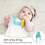 Teething Toys 3 Months+, Mombella Elephant Teethers for Babies with Strap to Clip on, Soft Silicone Teether Toys, 2 in 1 Teether & Pre-Training Toothbrush, 3 Month Old Infant Chew Toys, Yellow