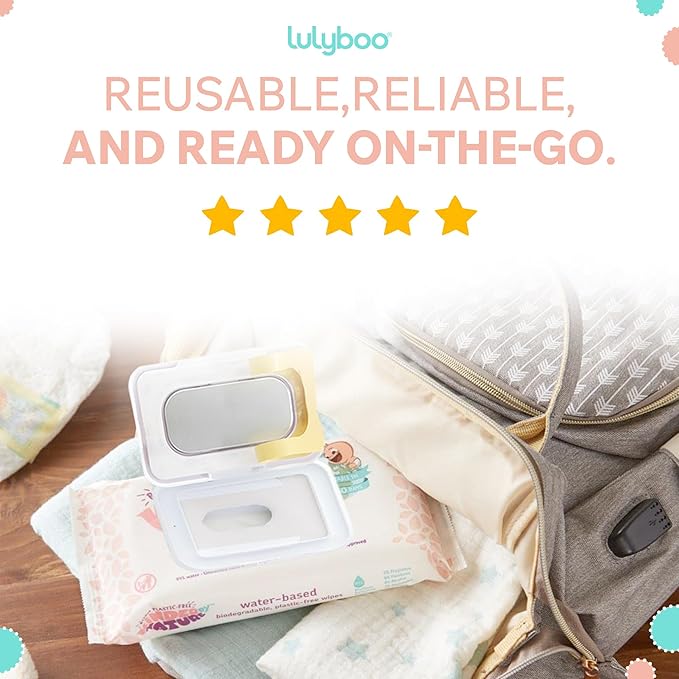 Lulyboo Compact Baby Wipe Warmer with Constant Temperature & Double Layer Cover - Portable USB Diaper Wipe Dispenser for Home, Car & Travel, Keeps Wipes Moist & Warm, Large Capacity, Baby Care Gift
