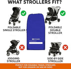 ONGUARD Waterproof Single and Double Stroller Bag for Airplane - Travel Stroller Cover for Air Travel and Storage - Gate Check Bag Backpack- Baby Airplane Essentials - Blue