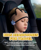 KIDSBAND Kids Headphones, Over On The Ear Toddler/Baby Headband Headphones - Volume Limited with Thin Speakers & Soft Headband No Pressure On Ears, for Learning/Plane/Travel/Tablet/Computer/Sleep