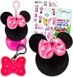 Minnie Mouse Keychain for Kids - Bundle with 2 Minnie Mouse Fidget Toy Keychains Plus Stickers, More | Minnie Mouse Pop Fidget Toys for Girls