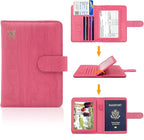 Melsbrinna Rfid Passport Holder for Travel women/Men, Cute Passport Wallet Rfid Blocking Card Slots, Rfid Passport Cover/CaseTravel Wallet, Passport Book Holder (1, Pink1)