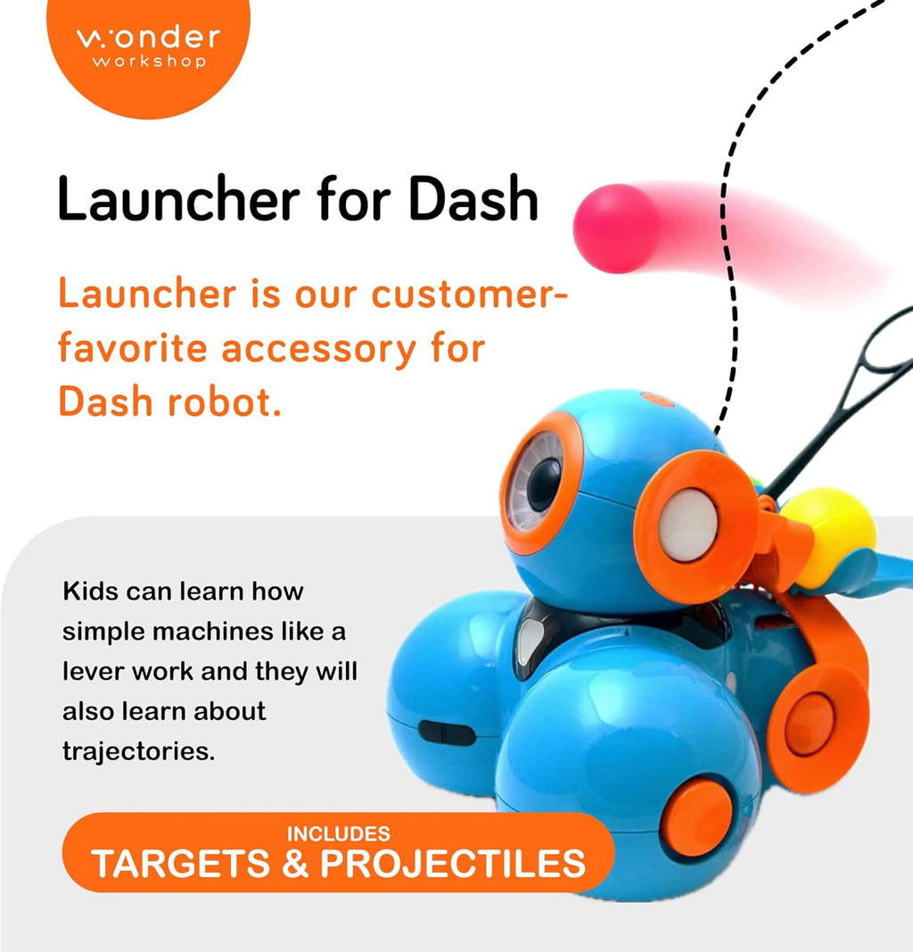Dash Robot Wonder Pack – Coding Educational Bundle for Kids 6+ – Free STEM Apps with Instructional Videos - Launcher Toy, Sketch Kit Drawing, Gripper Building