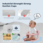 Baby Bath Seat-for Babies 6 Months & up with Temperature Alert+Soft Cushion+Suction, Toddler Bath Seat for Baby, Sitting Up with Baby Bathtub Seat, Pink