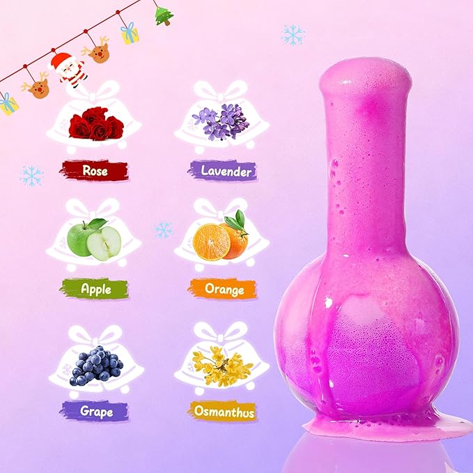 MeCids Magic Potion Bubble Bath Bombs for Kids -Bath Color Tablets Bath Potions for Toddlers Ages 4-12 Fun Science Kit Gift for Birthday, Halloween，Christmas- 6 Pack (Shaped Gems & Stars)