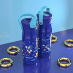 Zak Designs Harmony Sonic the Hedgehog Water Bottle for Travel or Home, 20oz Recycled Stainless Steel is Leak-Proof When Closed and Vacuum Insulated with Straw Lid and Carry Handle (Sonic & Friends)