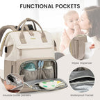 LOVEVOOK Diaper Bag Backpack, Baby Bag with Changing Station, Large Diaper Backpack for Moms Dads, Waterproof Leather Accents Baby Boy and Girl Bag for Travel Baby Essentials