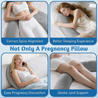 Pregnancy Pillows for Sleeping, C-Shaped Maternity Pillow for Pregnant Women, Memory Foam Body Pillow with Removable Cover, Adjustable Support for Back, Legs, Belly, Neck, 35.4’’ x 9.8’’