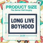 Toddler Boy Room Decor, Long Live Boyhood Banner Wall Hanging, Boys Room Wall Decor Banner Flag, Wall Flag Playroom Nursery Toddle Room Boys Room Decor Classroom Decorations, Banner for Room
