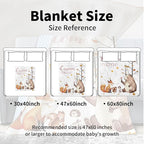Personalized Infant Blanket – Soft Flannel with Double-Layer Dotted Backing – Fox and Animals Design – Ideal for Babies and Toddlers