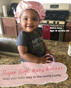 YANIBEST Baby Satin Bonnet Sleep Cap - Double Layer Reversible Adjustable Silky Satin Cap for Infant Toddler(5-12Year,Sky Blue)