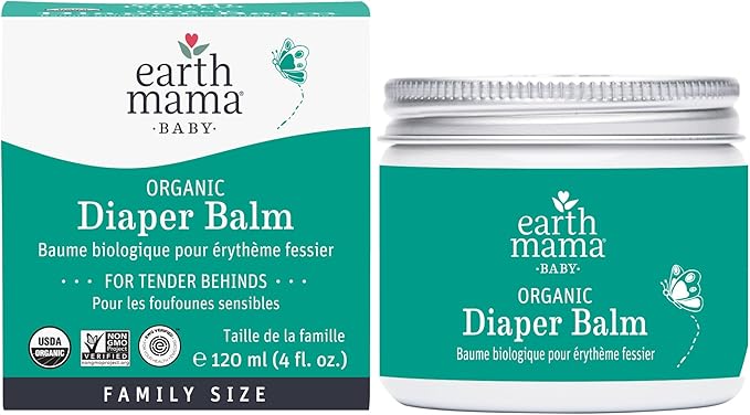 Earth Mama Organic Economy Size Diaper Balm | Diaper Cream for Baby | EWG Verified, Petroleum & Artificial Fragrance-Free with Calendula for Sensitive Skin, 4-Fluid Ounce