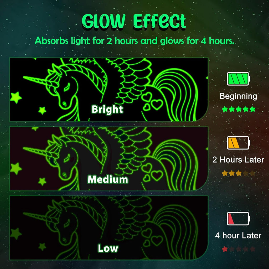 Unicorn Blanket Gifts for Girls Kids - Glow in The Dark Toys Stars Best Christmas Birthday Valentine's Day Easter Present for Toddler Age 1 2 3 4 5 6 7 8 9 10 Year Old Child Rainbow Throw 50"x60"