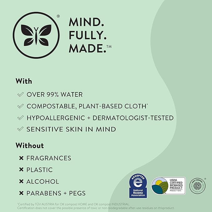 The Honest Company Clean Conscious Multi-Use Wipes | Hypoallergenic + Unscented for Sensitive Skin | Over 99% Water, Compostable, Plant Based, Baby Wipes | Balance Blues, 576 Count